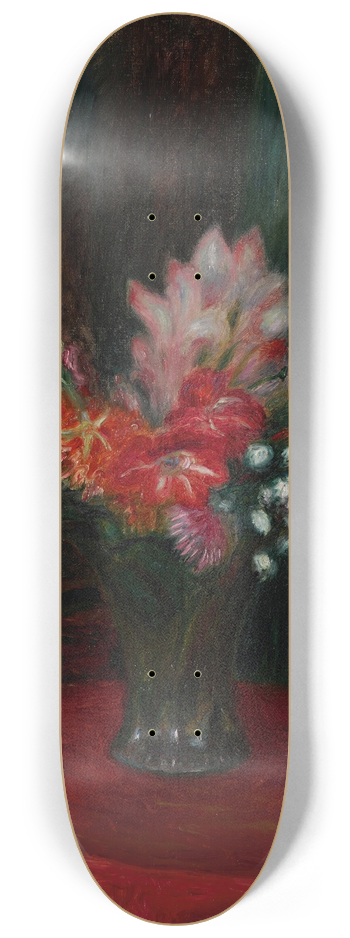 William James Glackens - Bouquet on Red Tablecloth 8.25 inch art skate deck