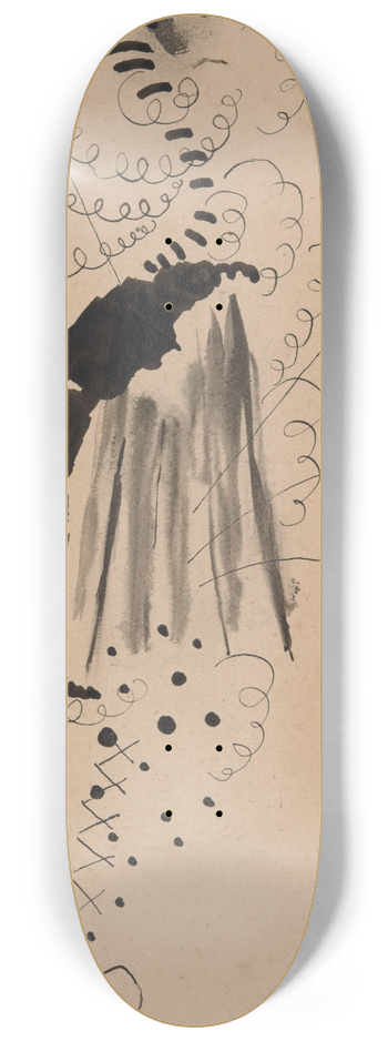 William James Glackens - Portrait of Janet Braguin in the style of PaulKlee 8.25 inch art skate deck