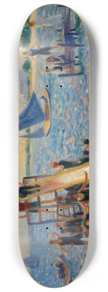 William James Glackens - The Raft 8.25 inch art skate deck