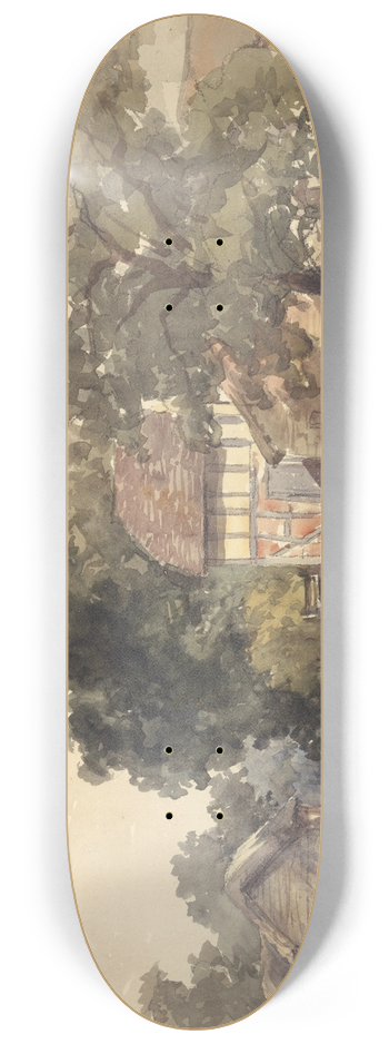William James Mller - Farm Buildings 8.25 inch art skate deck