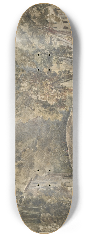 William James Mller - Landscape with bridge 8.25 inch art skate deck
