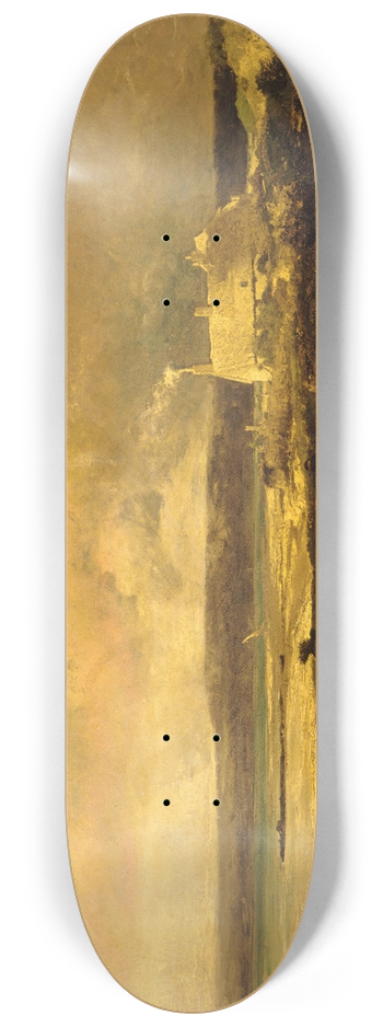 William Lamb Picknell - Cottage by the Sea 8.25 inch art skate deck