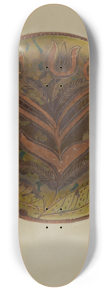 William L. Antrim - Pa. German Plate 8.25 inch art skate deck