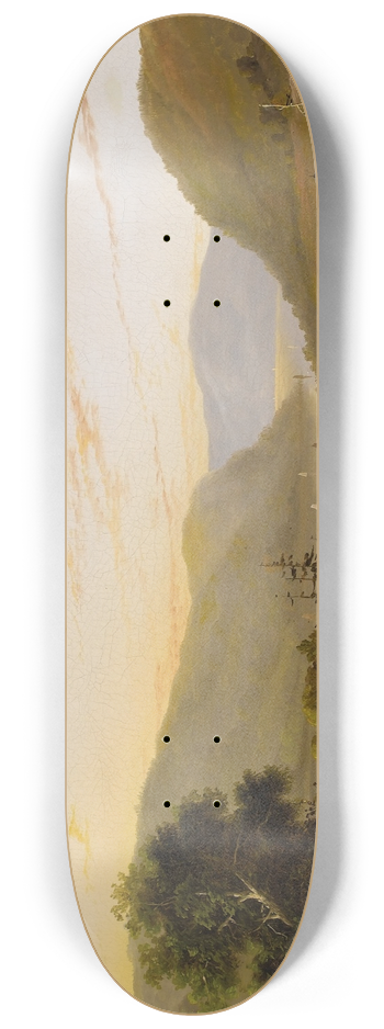 William Louis Sonntag - Hudson River Landscape with River Traffic 8.25 inch art skate deck