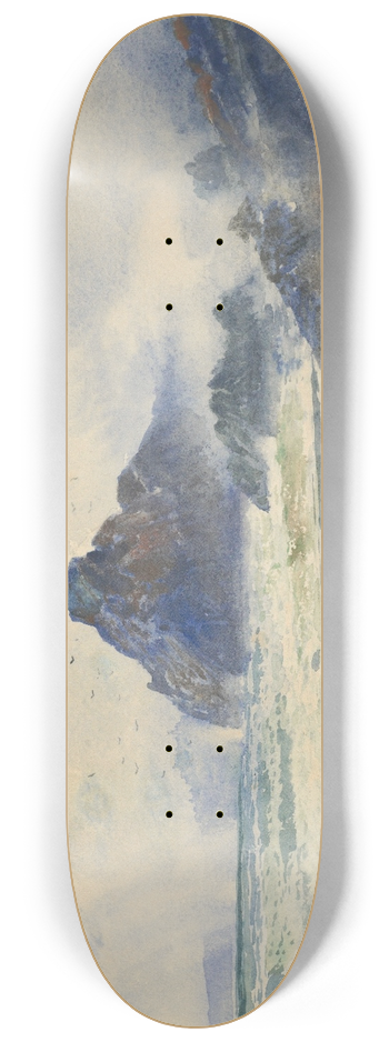 William Mathew Hodgkins - A wet day on a wild coast 8.25 inch art skate deck