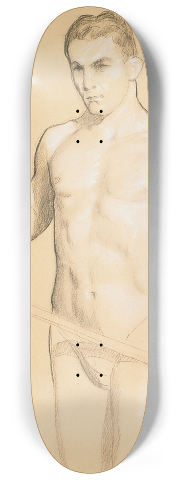 William McGregor Paxton - Male Study 8.25 inch art skate deck