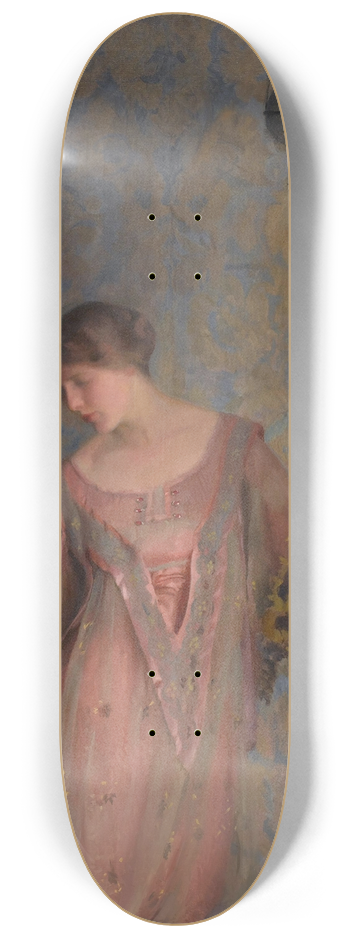 William McGregor Paxton - Rose and blue 8.25 inch art skate deck