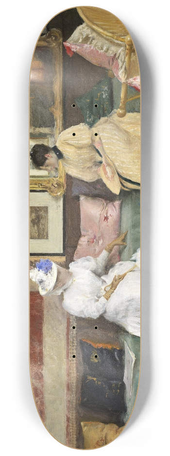 William Merritt Chase - A Friendly Call 8.25 inch art skate deck