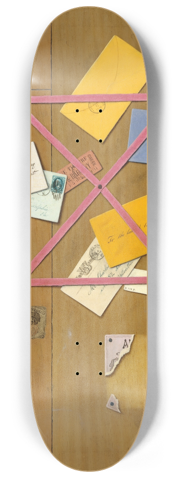 William Michael Harnett - The Artists Letter Rack 8.25 inch art skate deck