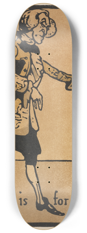 William Nicholson - An Alphabet; D is for Dandy 1897 8.25 inch art skate deck