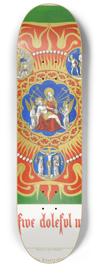 Augustus Pugin - The Mysteries of the Rosary 8.25 inch art skate deck