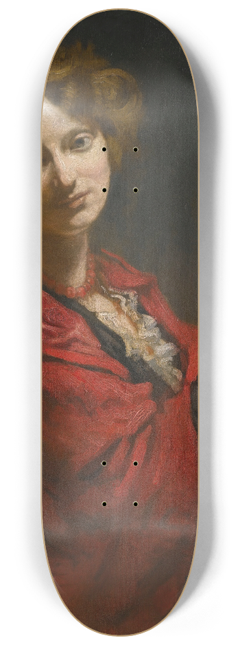 William Orpen - Anita Bartle, The Red Shawl 8.25 inch art skate deck