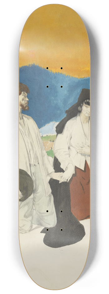 William Orpen - Study for The Western Wedding 8.25 inch art skate deck