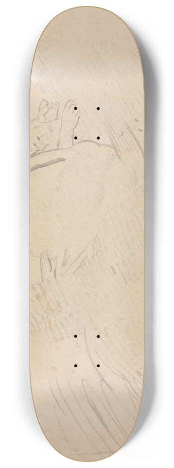 William Pars - Sketch of a Horseman, From the Parthenon Frieze 8.25 inch art skate deck