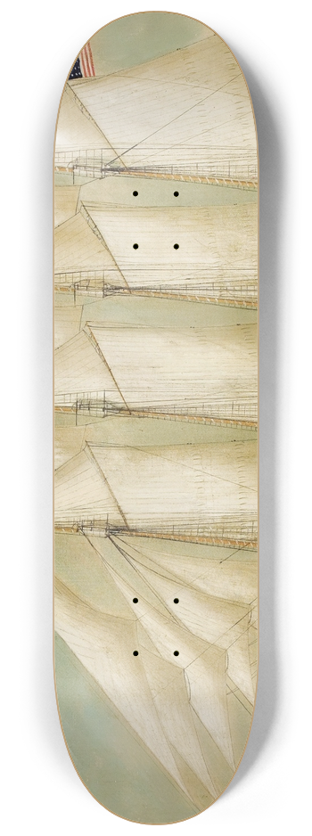 William Pierce Stubbs - A Four Mast Schooner King Philip 8.25 inch art skate deck