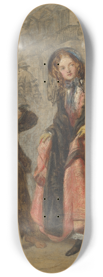 William Powell Frith - The crossing sweeper 8.25 inch art skate deck