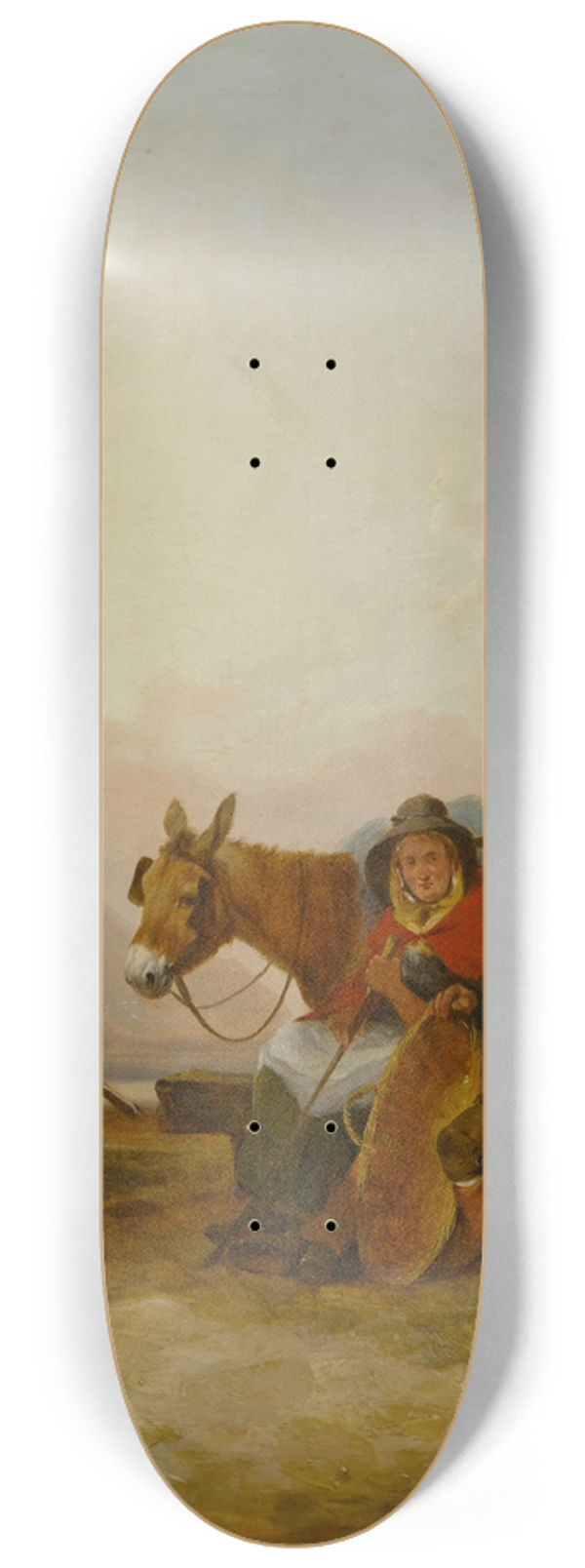 William Shayer, Snr. - Travelers at the seashore 8.25 inch art skate deck