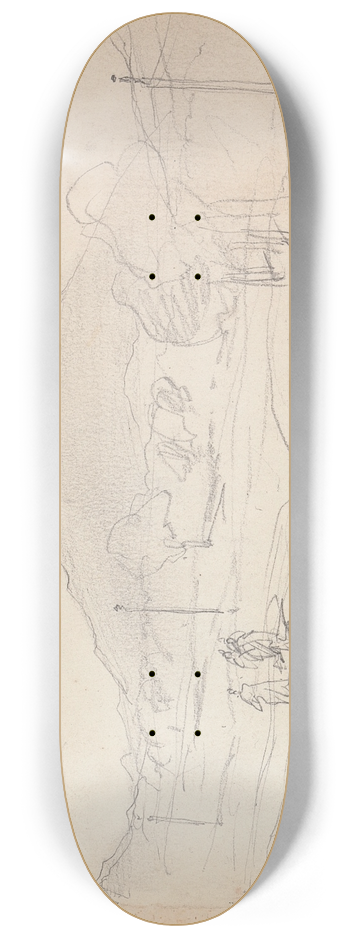 William Simpson - Hills at Topechancee, 23 December 1859 8.25 inch art skate deck