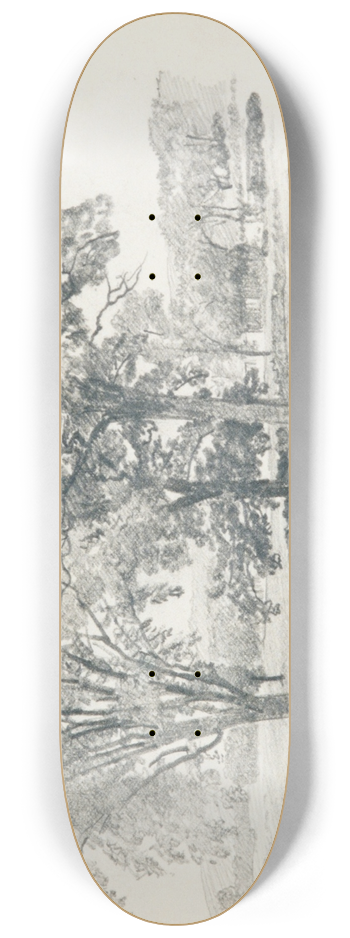 William Trost Richards - Charles River June 22 86 8.25 inch art skate deck