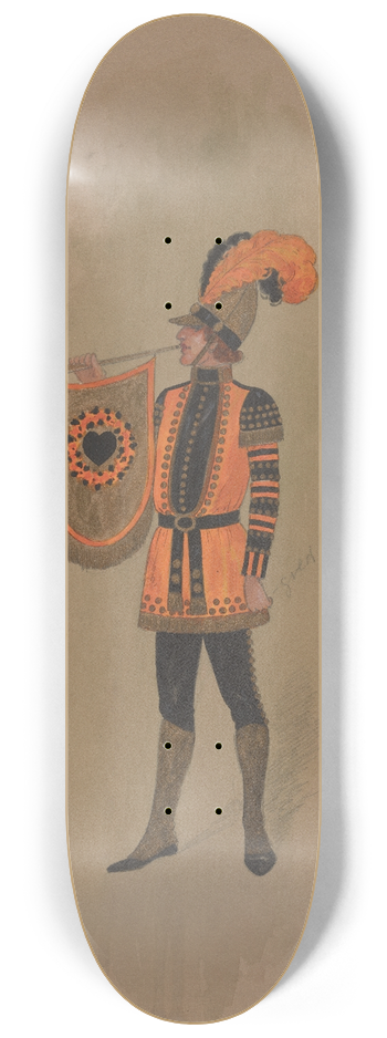 Will R. Barnes - 2 Trumpeters (Burning Mountain) 8.25 inch art skate deck