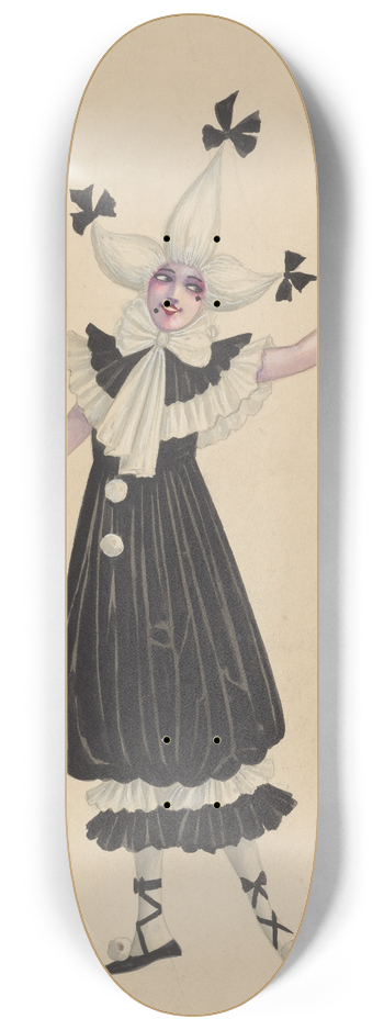 Will R. Barnes - 43-French Clowns-Girls 8.25 inch art skate deck