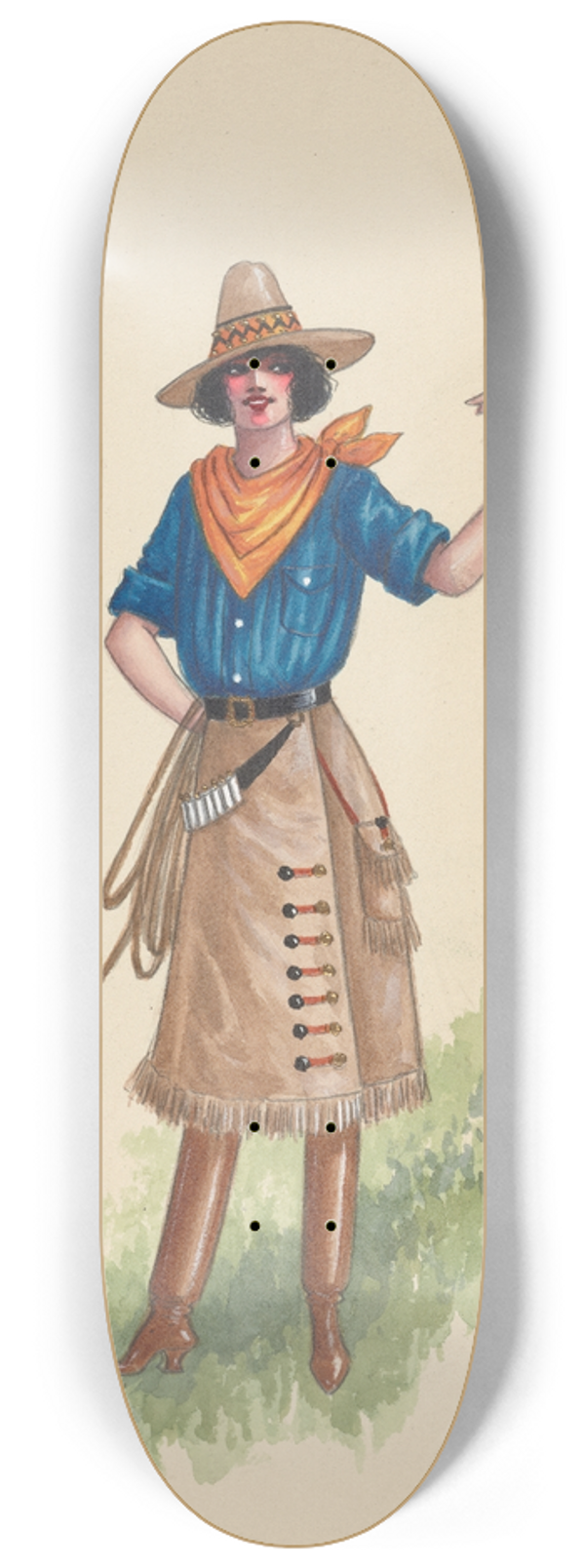 Will R. Barnes - Cow Girls-Act I 8.25 inch art skate deck