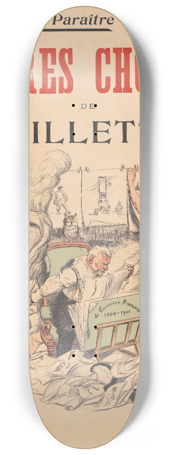 Adolphe Lon Willette - Reclamebiljet voor de Oeuvres Choisies van Adolphe Lon Willette 8.25 inch art skate deck