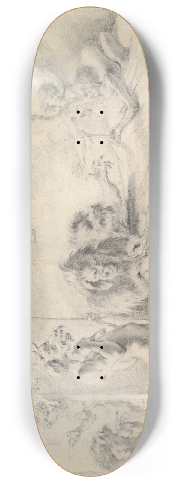 Aureliano Milani - An Old Man on His Deathbed Tempted by Demons 8.25 inch art skate deck