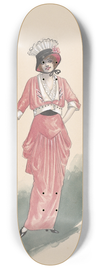 Will R. Barnes - Old Rose; Black & White 8.25 inch art skate deck