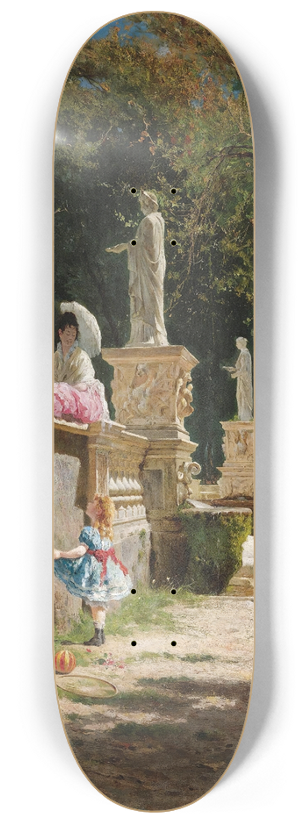 Aurelio Tiratelli - In The Gardens Of The Villa Borghese 8.25 inch art skate deck