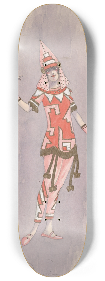 Will R. Barnes - Womans costume; Pink pants, 2 8.25 inch art skate deck