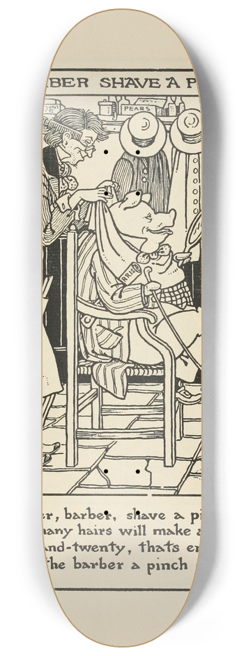 Winifred Smith - Barber shave a pig 8.25 inch art skate deck