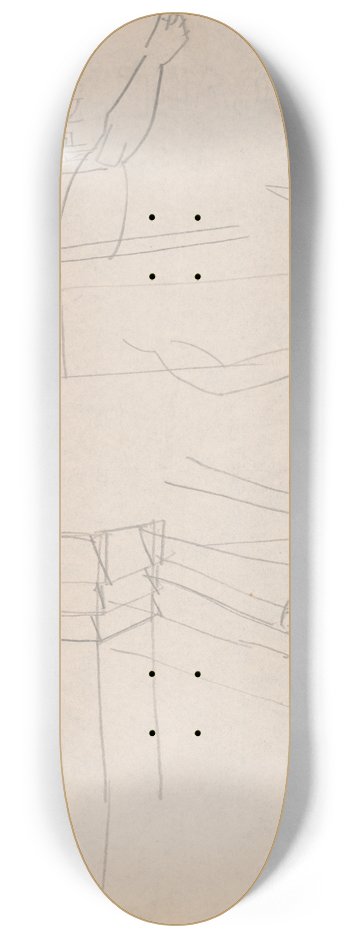 Winold Reiss - Design drawings for miscellaneous interiors, some possibly related to the Hotel St. George, New York, NY Sketch for miscellaneous interior 8.25 inch art skate deck