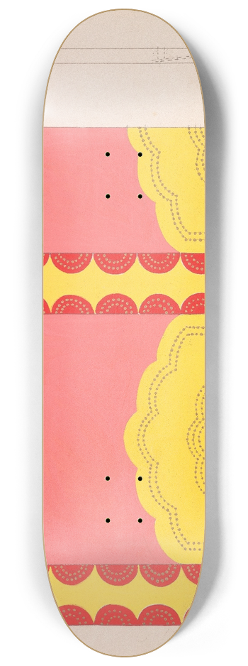 Winold Reiss - Design for unidentified restaurant, possibly Dunhalls Restaurant, New York, NY. 8.25 inch art skate deck