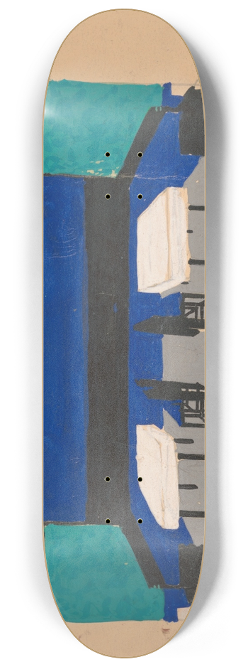 Winold Reiss - Interior perspective studies for Restaurant Crillon, 15 East 48th Street, New York, NY.] [Interior perspective study 8.25 inch art skate deck