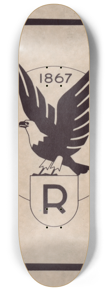 Winold Reiss - Logo for Ruppert Beer with eagle 8.25 inch art skate deck