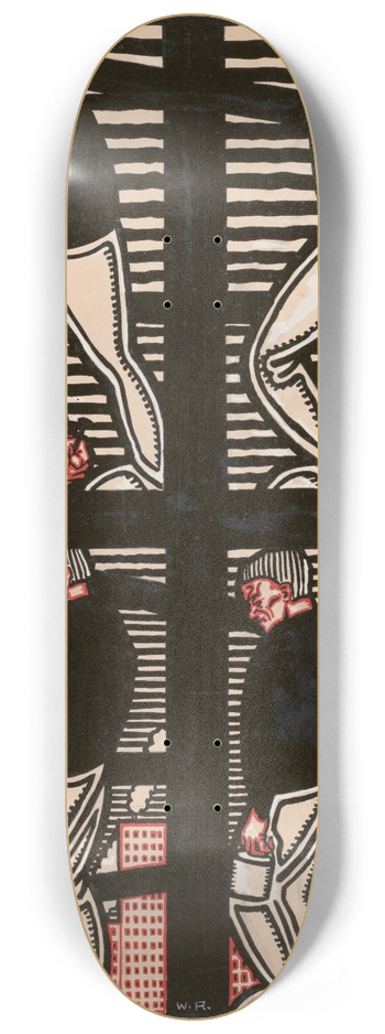 Winold Reiss - Steel workers 8.25 inch art skate deck