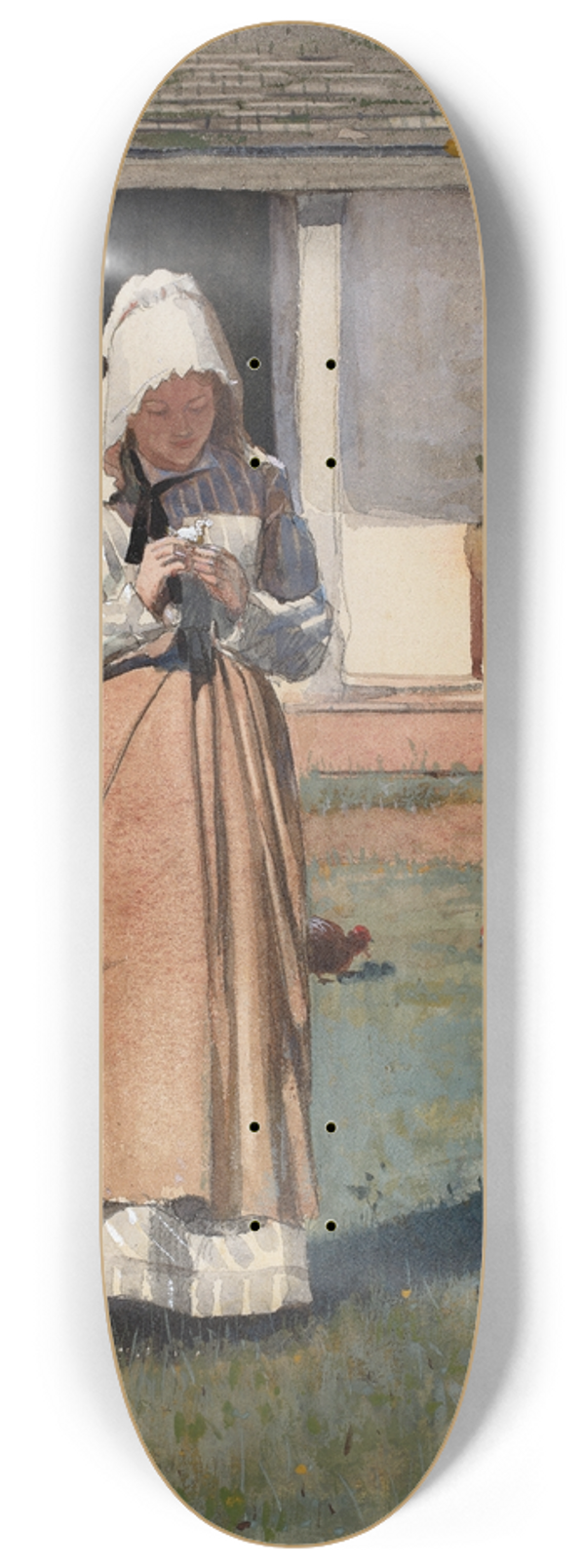 Winslow Homer - A Sick Chicken 8.25 inch art skate deck