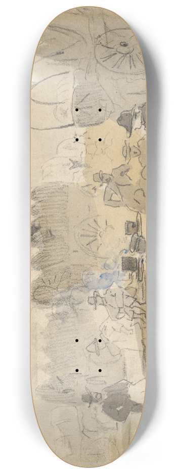 Winslow Homer - Caravan with Covered Wagons Resting (recto) 8.25 inch art skate deck
