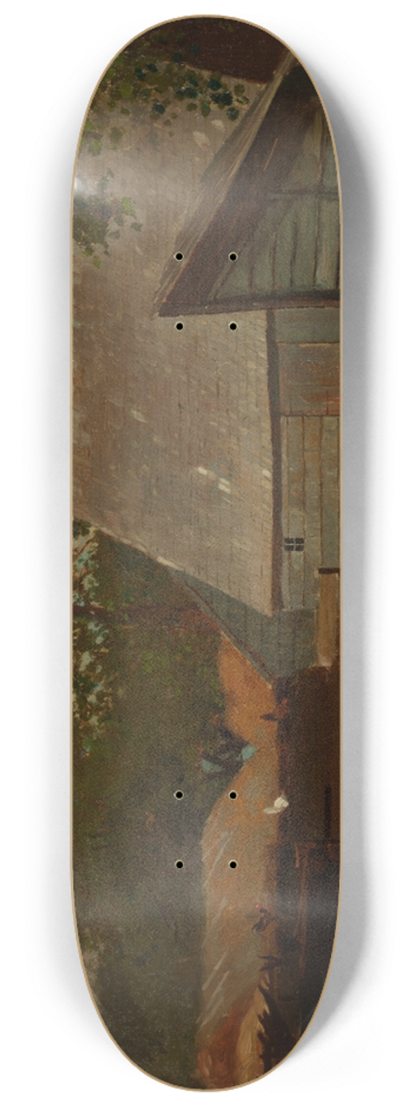 Winslow Homer - Farmyard with Ducks and Chickens 8.25 inch art skate deck