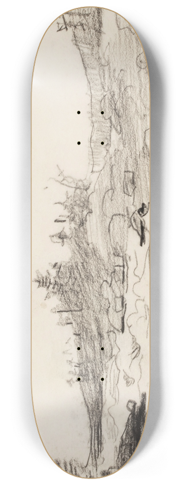 Winslow Homer - Fishermen in the Rapids 8.25 inch art skate deck