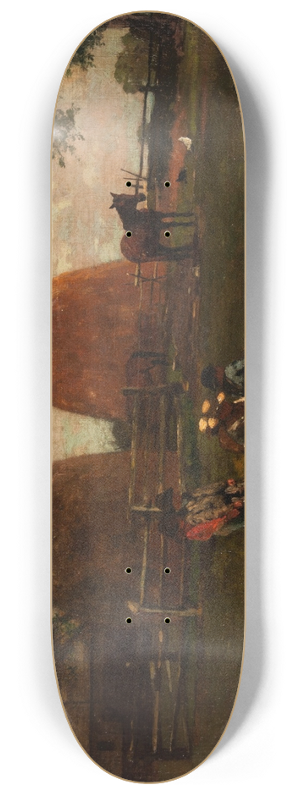 Winslow Homer - Haystacks and Children 8.25 inch art skate deck