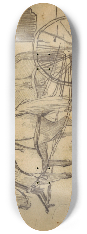 Winslow Homer - Horses and Wagon (The Picnic Excursion) 8.25 inch art skate deck