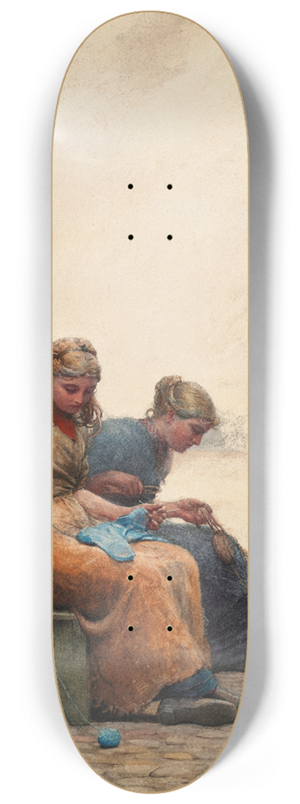 Winslow Homer - Mending the Nets 8.25 inch art skate deck