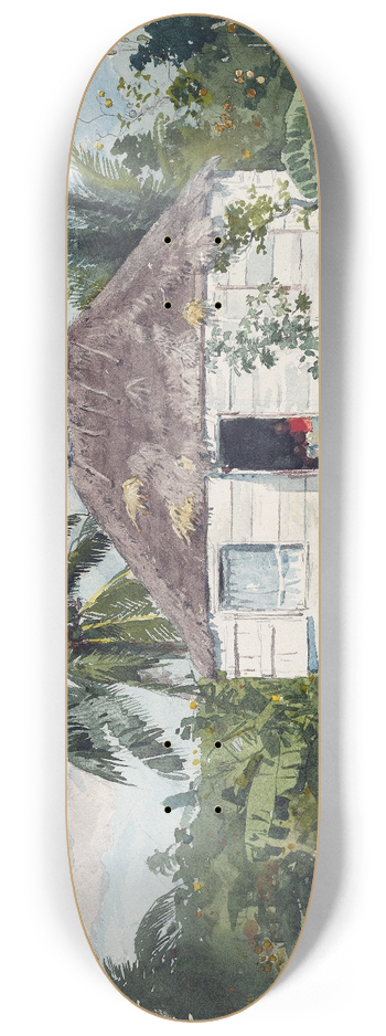 Winslow Homer - Native hut at Nassau 8.25 inch art skate deck
