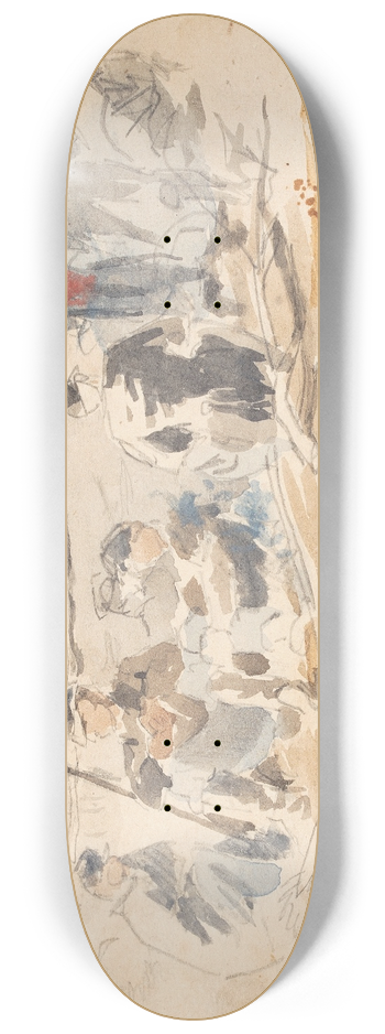 Winslow Homer - Soldiers Seated in a Group 8.25 inch art skate deck