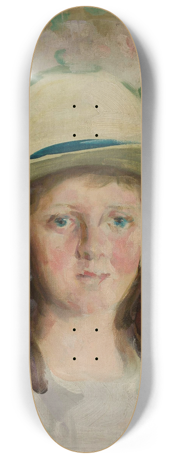Witold Pruszkowski - Portrait of a girl in a hat 8.25 inch art skate deck