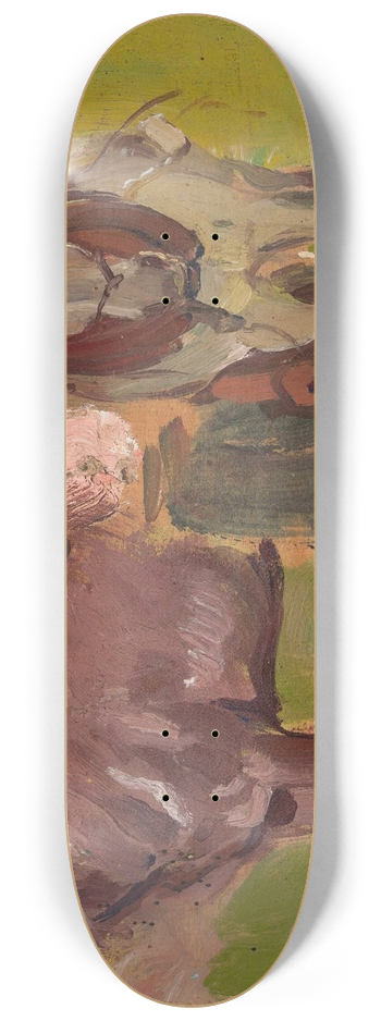 Wodzimierz Tetmajer - Two horses, sketch 8.25 inch art skate deck