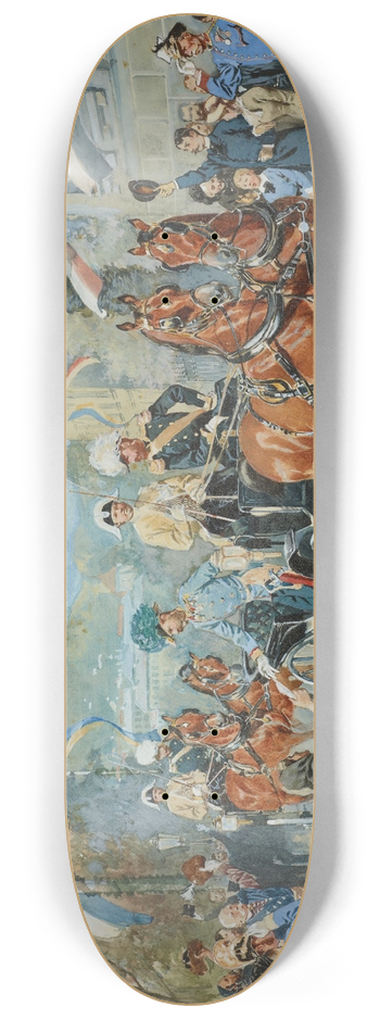 Wojciech Kossak - The Emperor Accepting the Petition During His Ride in a Cart Through the City 8.25 inch art skate deck