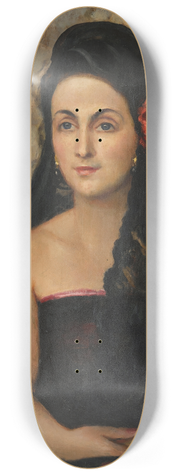 Wojciech Weiss - Portrait of Maria Skrzywan in Spanish costume 8.25 inch art skate deck